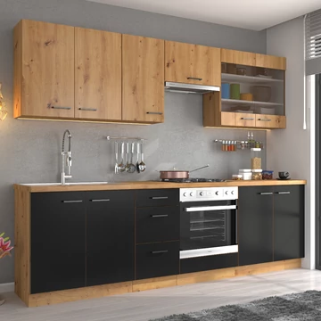 Konyhabútor MODENA 1 artisan tölgy / fekete