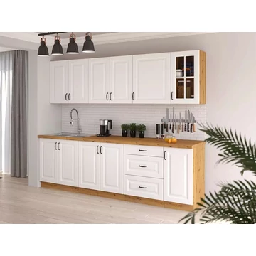 Konyhabútor Stilo fehér mat/artisan 260 cm