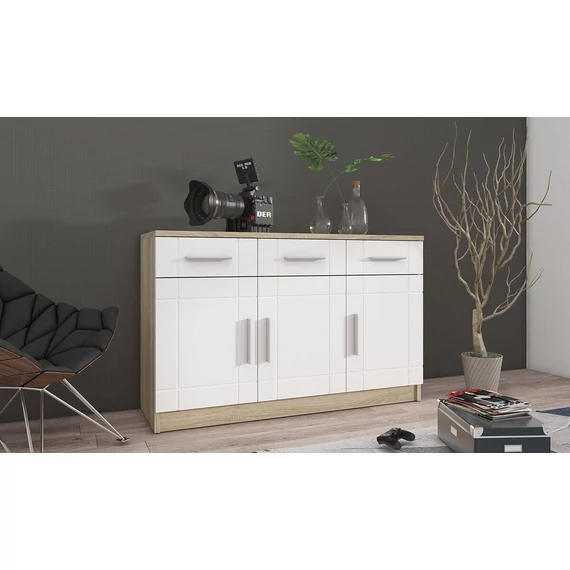 Komód PARIS 3D sonoma tölgy / fehér