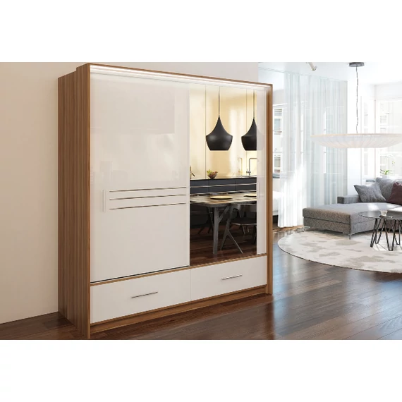 Amsterdam 203 Tágas Stílus Gardróbszekrény 200x215cm és Ajándék LED Világítással