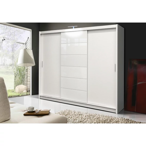 Malibu Tágas Stílus Gardróbszekrény 250x215cm ajándél ledvilágítással