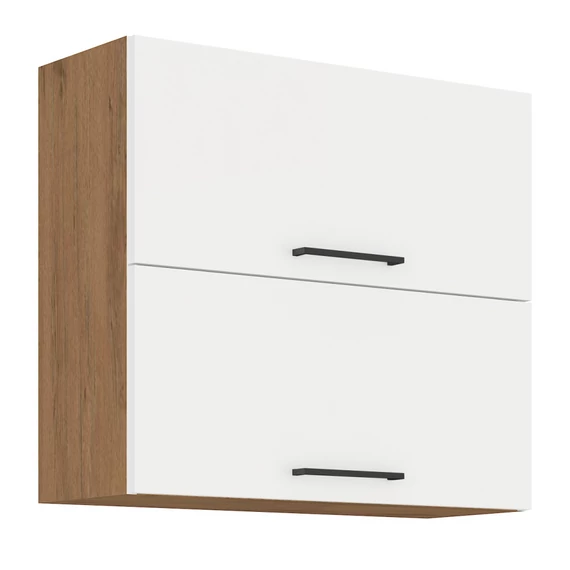 Felső szekrény, lancelot tölgy/ fehér extra magas fényű HG , VEGA 80 GU-72  2F