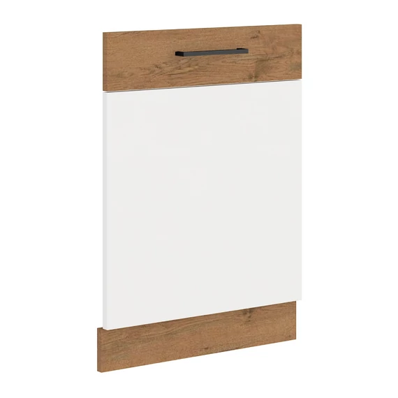 Ajtó beépített mosogatógépre , lancelot tölgy/ fehér extra magas fényű HG, VEGA ZM 713x596