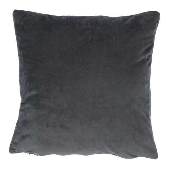 Párna, bársony anyag sötétszürke, 45x45, ALITA TYP 8