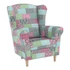 Kép 1/11 - Füles fotel, szövet patchwork, CHARLOT